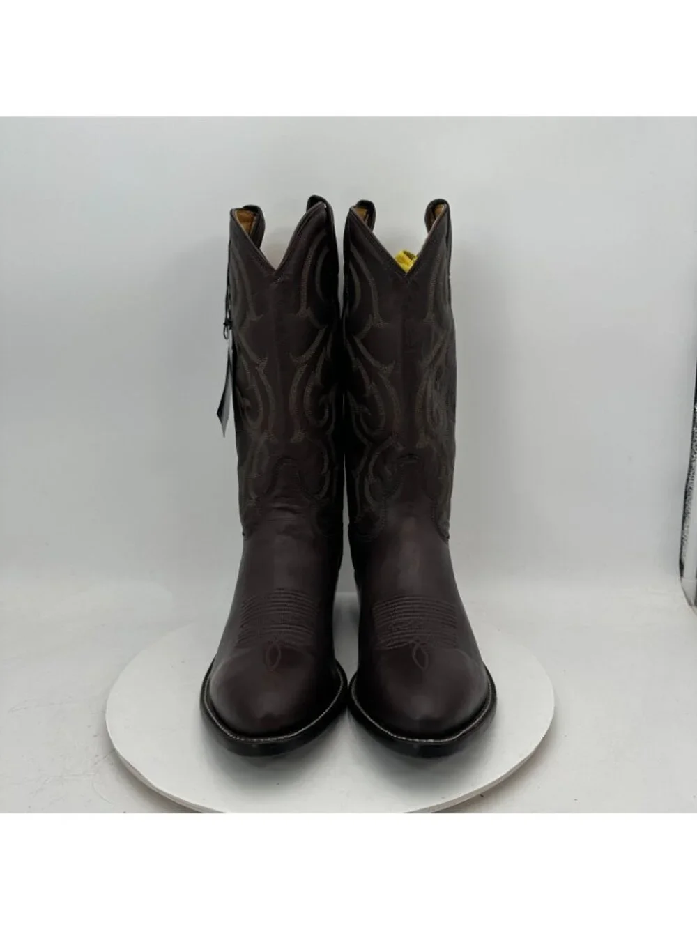 Tony Lama 1112 Men Size 9.5 EE Brown Shark Embroidered Leather Western Boot